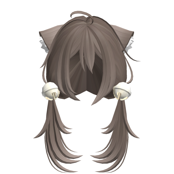 cute moe anime girl cat hair w bells honey brown