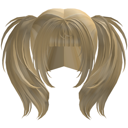 ・ᴥ・ : Long Messy Scene Pigtails In Blonde Roblox item