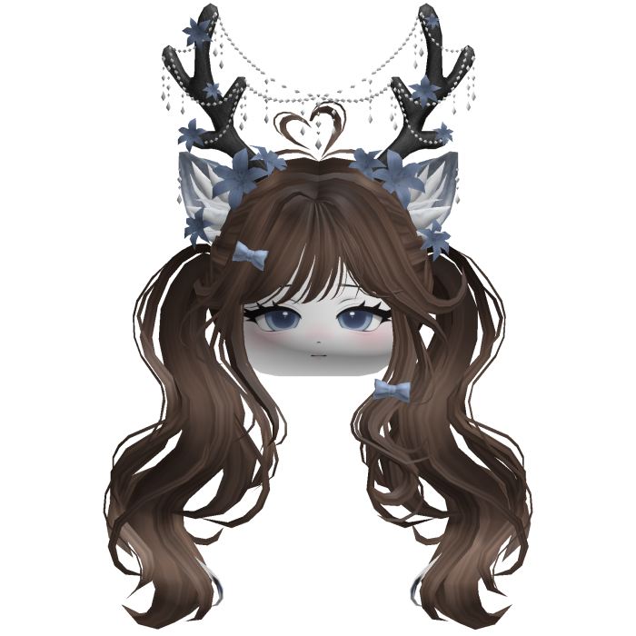 Ethereal Christmas Fairy Fawn Pigtails w/ Antlers