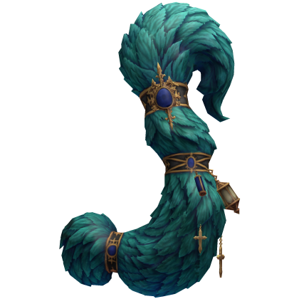 Teal Fluffy Tail with Charms