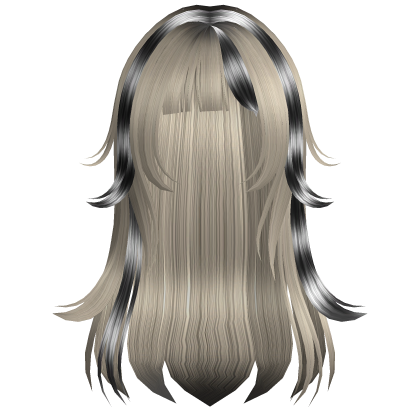 Cute Anime Messy Wolf Cut Hair (Raccoon Platinum) Roblox item