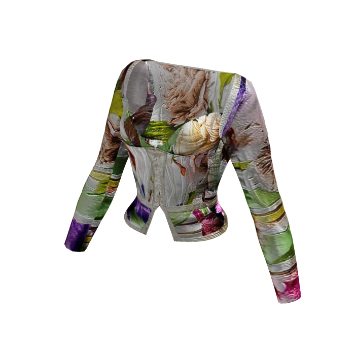 Bustier Corset Silk Blouse Top (Floral)