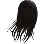 ꒰ windy black wispy fairy flowy anime hair