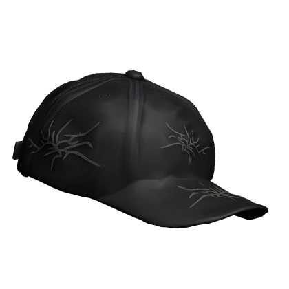 Y2K Distressed Jet Black Hat Backwards Roblox item