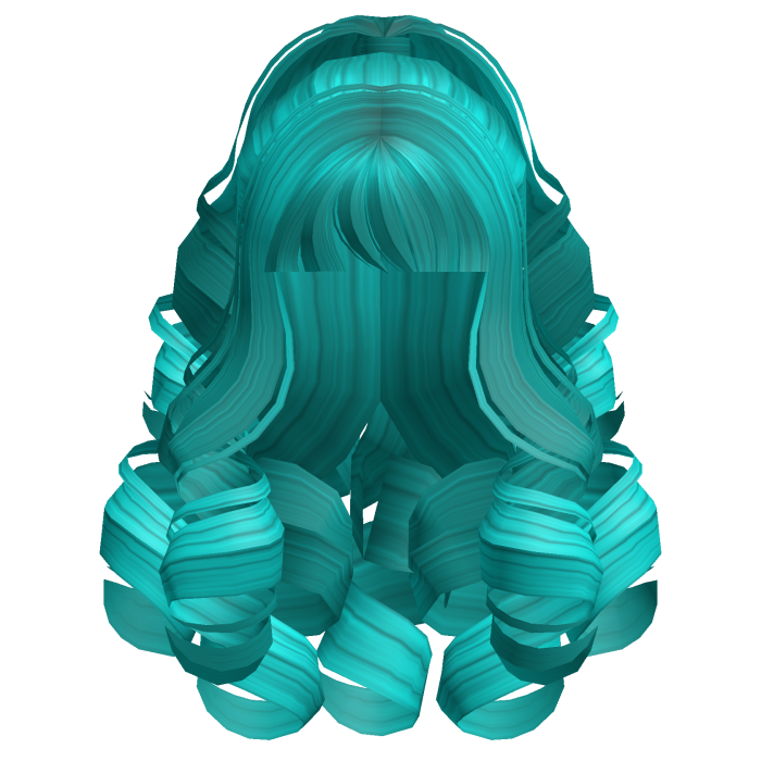 Fluffy Curly Pearl Ponytail Aquamarine