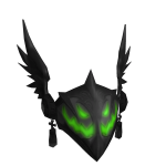 Angelic Winged Helm: Green Evil Scary Face