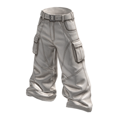 Belted Cargo Jeans Ivory