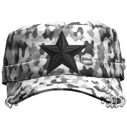 White Camo Star Y2K Grunge Cap Roblox item