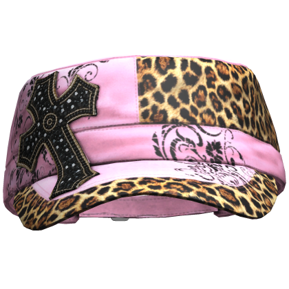 Pink Tilted Cross Y2K Cap Roblox item