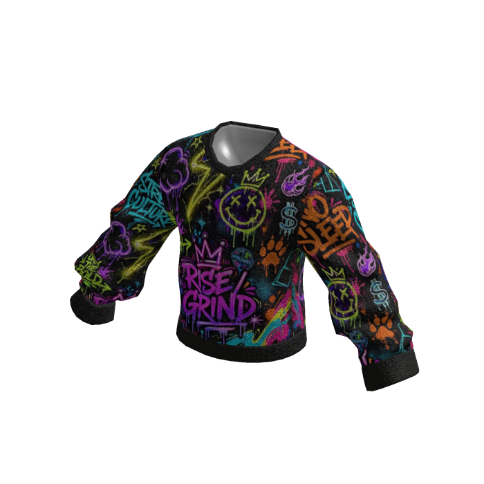 Neon Grind Graffiti Sweater ✨💖⚡