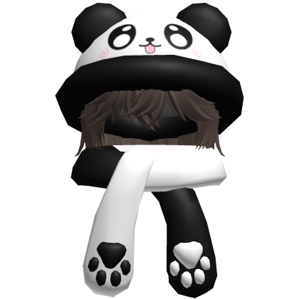 Cute Panda Hat + Scarf Boy Hair Brown Roblox item