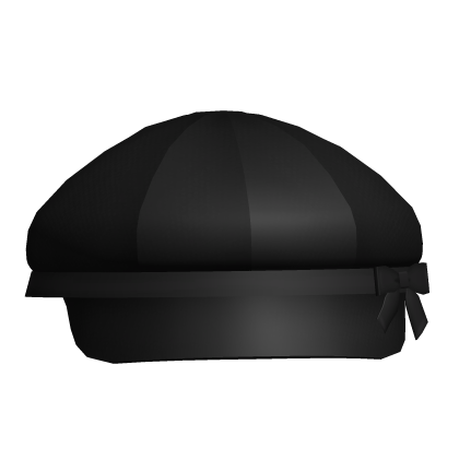 cute beret cap in black Roblox item