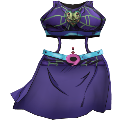 Jolyne Cujoh Shirt and Waist Cape [R6] [Purple] Roblox item
