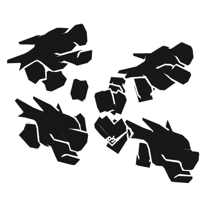 Black Cartoony Dragon Heads