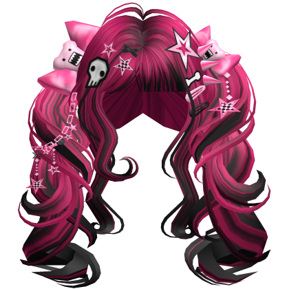 ♡ Scene Fluffy Gyaru Pigtails (Hot Pink)