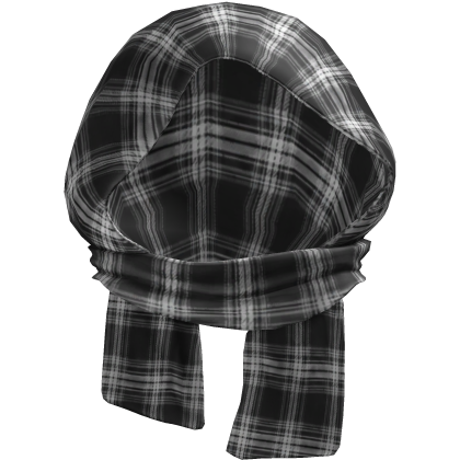 black & white plaid emo vkei headscarf
