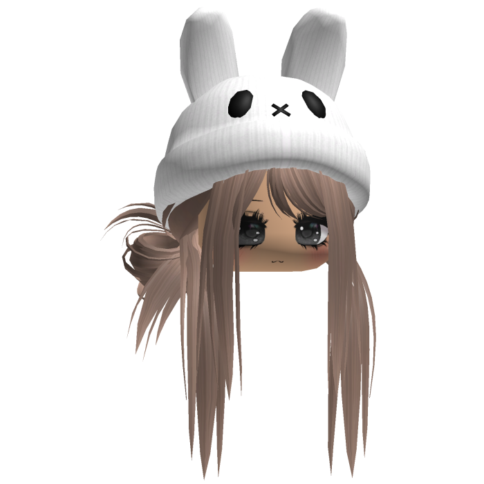 Moe Messy Girl Hair W/ Bunny Hat  Milktea