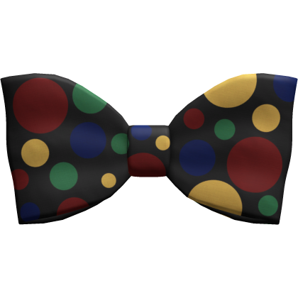 colorful black clown bow tie