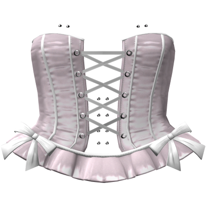 Pink Emo Moe Gothic Lace-Up Ruffle Corset