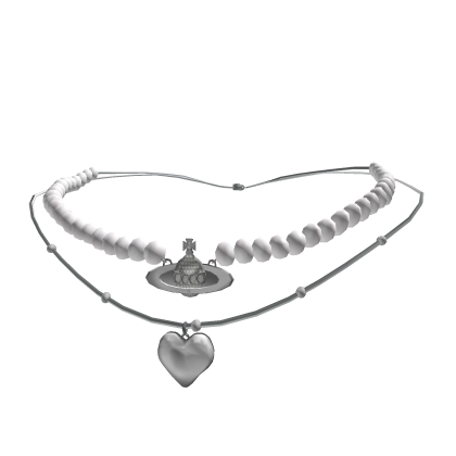 y2k pearls & heart necklace