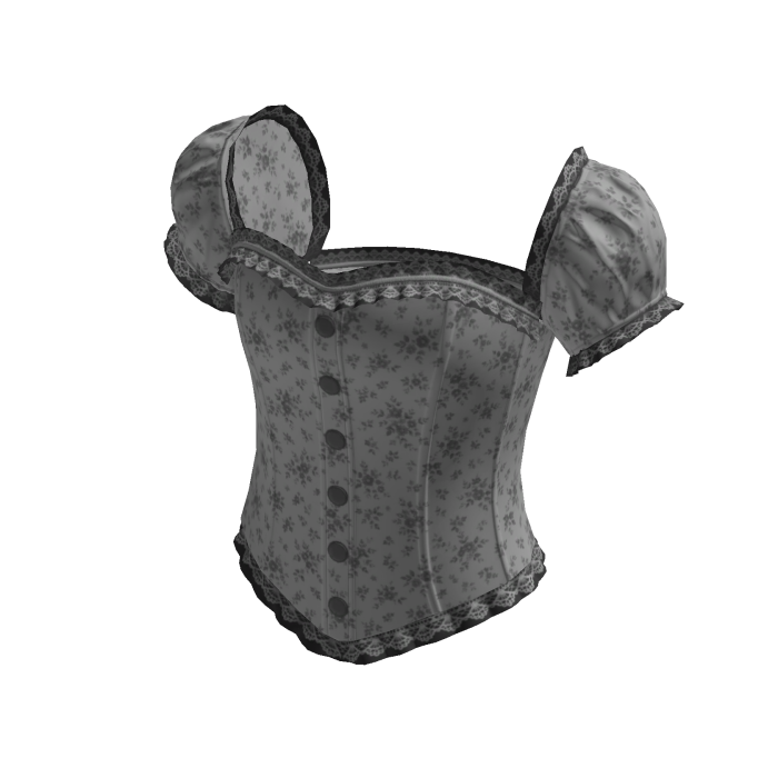 Vintage Button Corset Blouse (Grey)