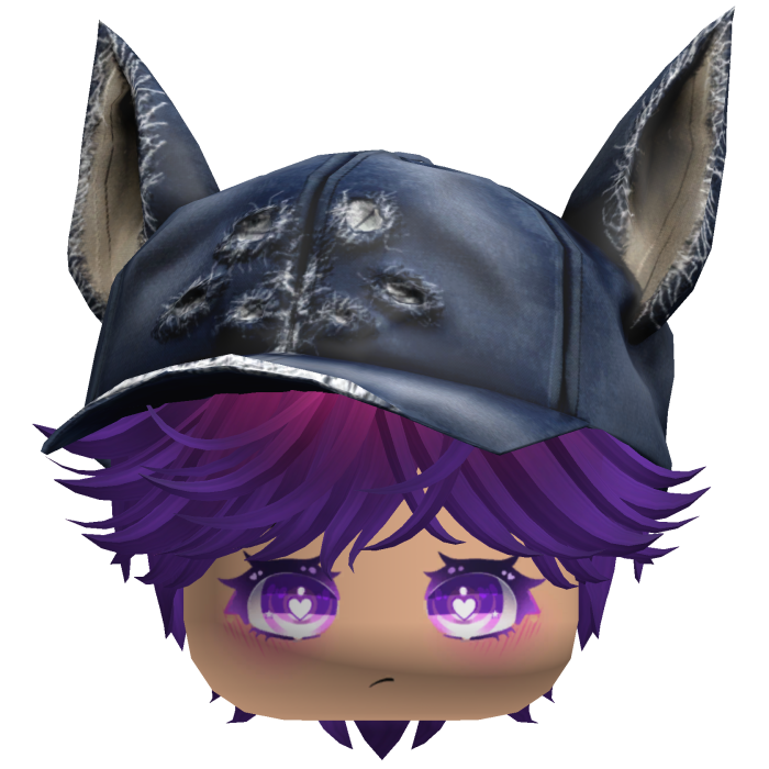 Cute Pink and purple Male hair with a Y2K cat hat