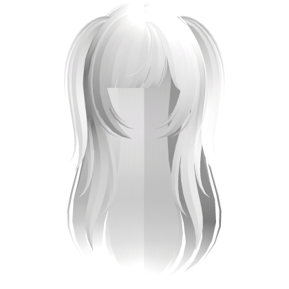  ♡‿ . messy long emo hair in white Roblox item