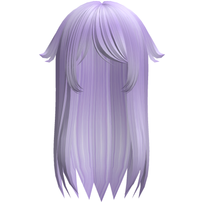 cute long straight hair w tufts in purple Roblox item