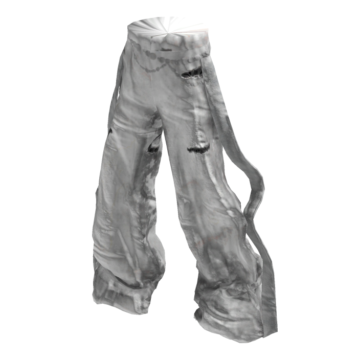 White Y3K Cyber Bullet Crack Baggy Pants [PBR]