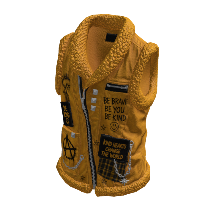 Punk Patchwork Biker Vest ⭐ (Yellow)