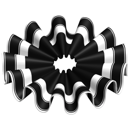 Dark Black and White Striped Clown Jester Ruffles Roblox item