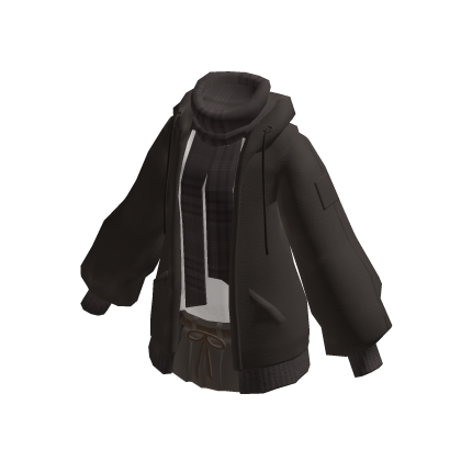 Cozy Brown Jacket Mini Skirt Plaid Scarf Outfit