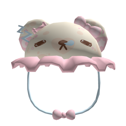 Kawaii Tan Bear Sleeping Ruffled Hat