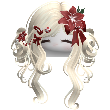 ♡ Christmas Flowery Twin Buns (Beige)