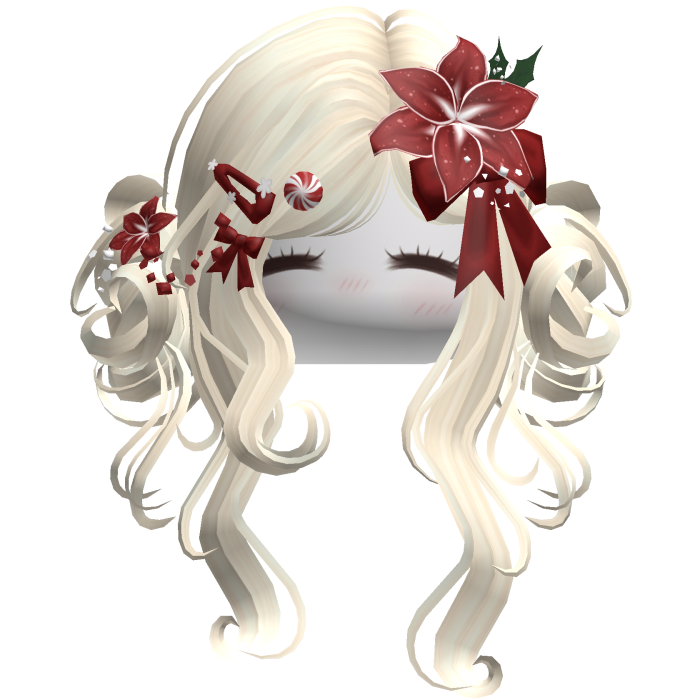 ♡ Christmas Flowery Twin Buns (Beige)