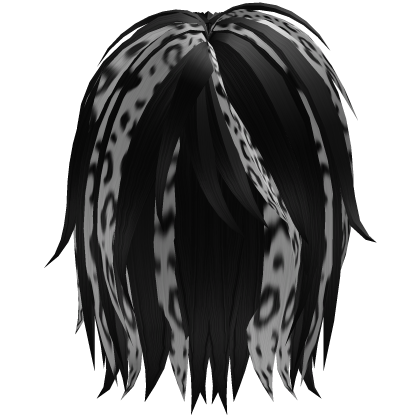 black snow leopard unkept emo scene messy rockstar Roblox item