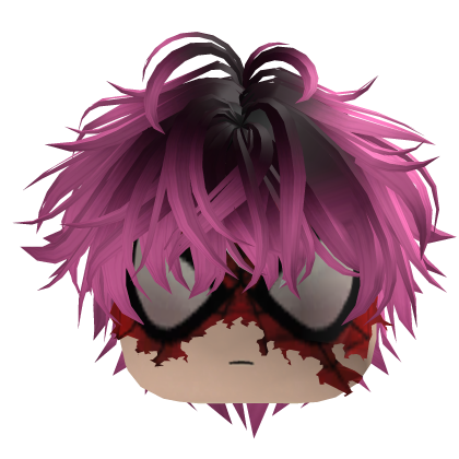 Y2K Magenta Hair with Spider-Man Mask Emo Roblox item