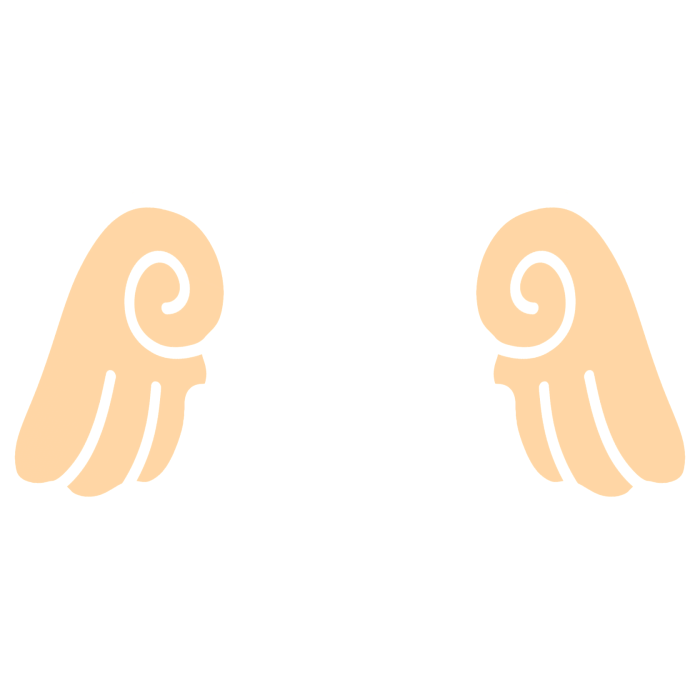 ♡ Cute Chibi Sticker Angel Wings in Orange