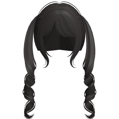 ♡ : long curly anime waifu pigtails ୨୧ brown Roblox item