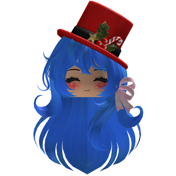 Beautiful Christmas hat hairstyle bow (Blue)