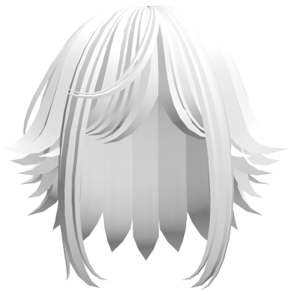 kawaii messy short hair with tufts in white