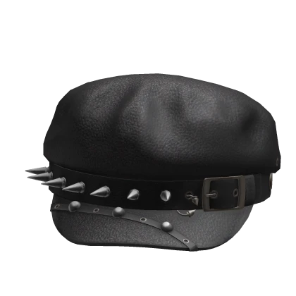 Grunge Black Leather Beret Cap | Roblox Item - Rolimon's