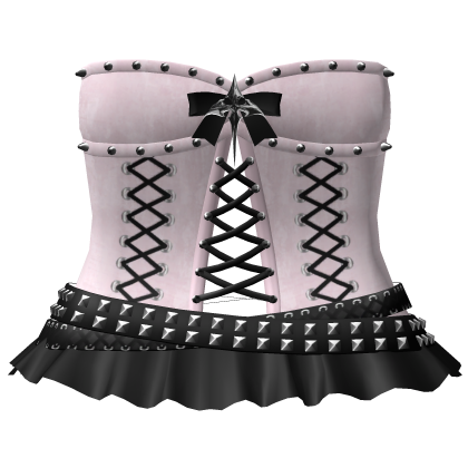 gothic emo laced spiky dress belts 3.0 black pink thumbnail