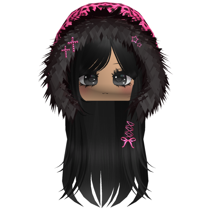 Hot Pink Leopard Hood Girl Black