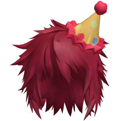 Red Spiky Clown Anime Hair w/ Hat
