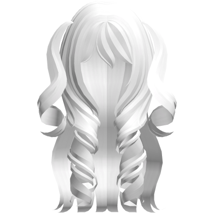 curly long princess pigtails white hair Roblox item