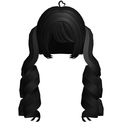split black dollete curly pigtails Roblox item
