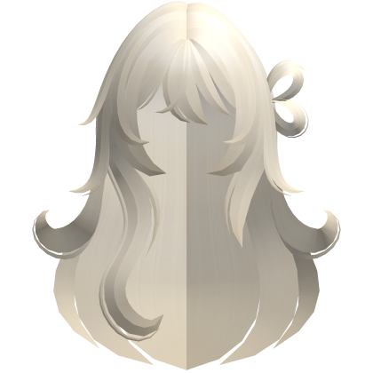 fluffy messy long heart side bun hair blonde
