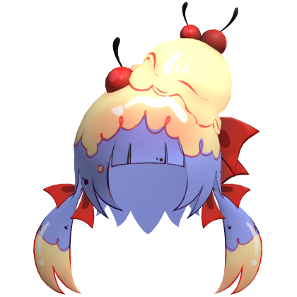 Toon Lowpoly Ice Cream Sunday Girl Hair