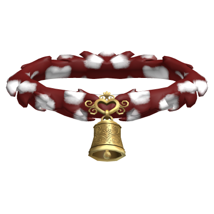 Mushroom Cow Choker Neck Fur w Bell | Red & White Roblox item
